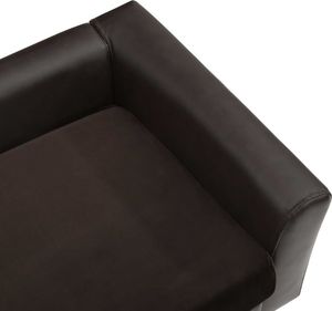 vidaXL Sofa dla psa, brązowa, 60x43x30 cm, plusz i sztuczna skóra 7