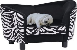 vidaXL Sofa dla psa, czarna, 68x38x38 cm, pluszowa 1