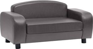 vidaXL Sofa dla psa, szara, 80x50x40 cm, sztuczna skóra 2
