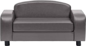 vidaXL Sofa dla psa, szara, 80x50x40 cm, sztuczna skóra 3