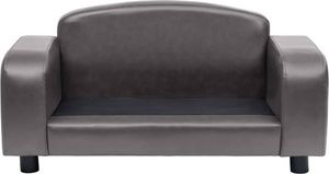 vidaXL Sofa dla psa, szara, 80x50x40 cm, sztuczna skóra 4
