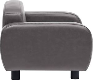 vidaXL Sofa dla psa, szara, 80x50x40 cm, sztuczna skóra 5