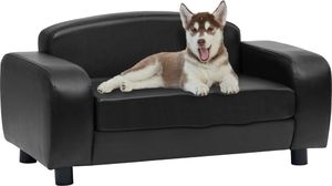 vidaXL Sofa dla psa, czarna, 80x50x40 cm, sztuczna skóra 1
