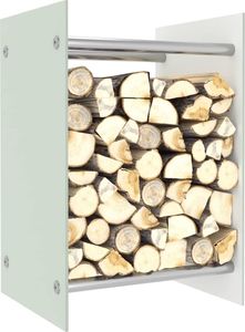 vidaXL Stojak na drewno opałowe, biały, 40x35x60 cm, szklany 1