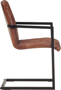 vidaXL Krzesła stołowe, wspornikowe, 2 szt., brązowe, skóra naturalna 4