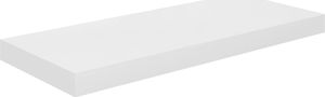 vidaXL Półki ścienne, 2 szt., wysoki połysk, białe, 60x23,5x3,8cm, MDF 4