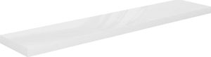 vidaXL Półki ścienne 2 szt., wysoki połysk, biel, 120x23,5x3,8 cm, MDF 4