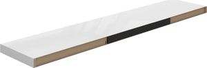 vidaXL Półki ścienne 2 szt., wysoki połysk, biel, 120x23,5x3,8 cm, MDF 7