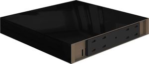 vidaXL Półka ścienna, czarna, wysoki połysk, 23x23,5x3,8 cm, MDF 6