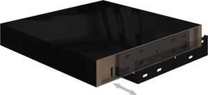 vidaXL Półka ścienna, czarna, wysoki połysk, 23x23,5x3,8 cm, MDF 7