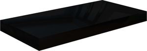 vidaXL Półka ścienna, wysoki połysk, czarna, 50x23x3,8 cm, MDF 2