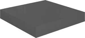 vidaXL Półki ścienne, 2 szt., szare, wysoki połysk, 23x23,5x3,8cm, MDF 4