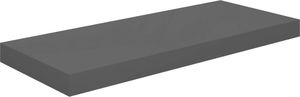 vidaXL Półki ścienne, 2 szt., wysoki połysk, szare, 60x23,5x3,8cm, MDF 4