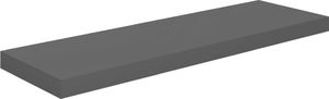 vidaXL Półki ścienne, 2 szt, wysoki połysk, szare, 80x23,5x3,8 cm, MDF 4