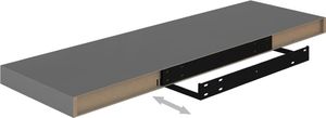 vidaXL Półki ścienne, 4 szt, wysoki połysk, szare, 80x23,5x3,8 cm, MDF 8