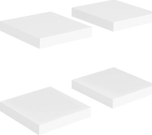 vidaXL Półki ścienne, 4 szt., białe, 23 x 23,5 x 3,8 cm, MDF 2