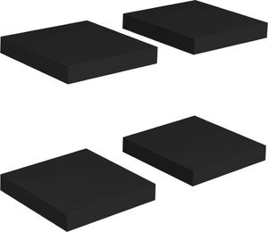 vidaXL Półki ścienne, 4 szt., czarne, 23 x 23,5 x 3,8 cm, MDF 2