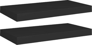vidaXL Półki ścienne, 2 szt., czarne, 50x23x3,8 cm, MDF 2
