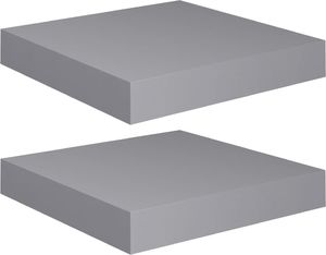 vidaXL Półki ścienne, 2 szt., szare, 23 x 23,5 x 3,8 cm, MDF 2