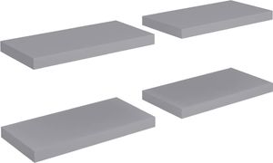vidaXL Półki ścienne, 4 szt., szare, 50x23x3,8 cm, MDF 2