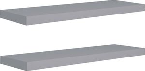 vidaXL Półki ścienne, 2 szt, szare, 80 x 23,5 x 3,8 cm, MDF 2