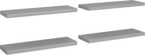 vidaXL Półki ścienne, 4 szt, szare, 80 x 23,5 x 3,8 cm, MDF 2