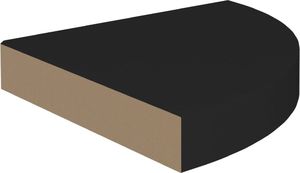 vidaXL Narożna półka ścienna, czarna, 25x25x3,8 cm, MDF 4