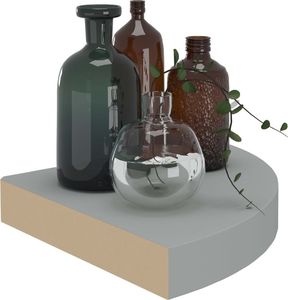 vidaXL Narożna półka ścienna, szara, 25x25x3,8 cm, MDF 3