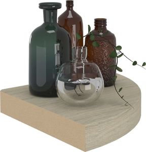 vidaXL Narożna półka ścienna, kolor dębowy, 25x25x3,8 cm, MDF 3