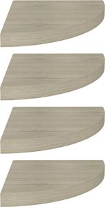 vidaXL Narożne półki ścienne, 4 szt., kolor dębowy, 35x35x3,8 cm, MDF 2