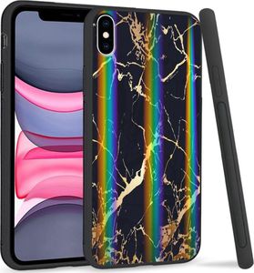 Super Fashion Etui Rainbow Series na Apple iPhone XS Max Black gold granite 1