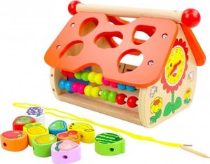 Malowany Las Drewniany sorter Edukacyjny Domek 1
