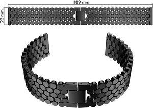 4kom.pl Bransoleta Honeycomb Steel Alogy Huawei Watch GT 2 46mm Czarna 22mm + Szkło 3