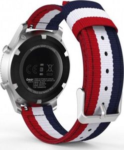4kom.pl Pasek Welling nylon do Samsung Gear S3 /watch 46mm czerwono biało granatowy (31963) 1