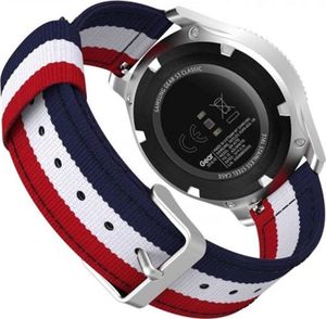 4kom.pl Pasek Welling nylon do Samsung Gear S3 /watch 46mm czerwono biało granatowy (31963) 2