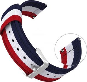 4kom.pl Pasek Welling nylon do Samsung Gear S3 /watch 46mm czerwono biało granatowy (31963) 3