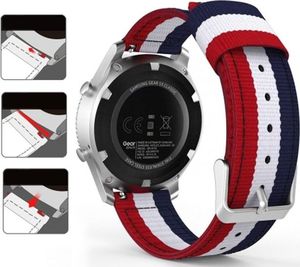 4kom.pl Pasek Welling nylon do Samsung Gear S3 /watch 46mm czerwono biało granatowy (31963) 8