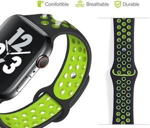 Alogy Pasek do Apple Watch 1/2/3/4/5/6/SE 42/44mm czarno-zielony 3