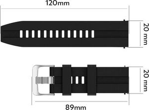 Alogy Pasek Soft Galaxy Watch Active 2 Czarny (20mm) 4