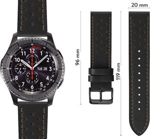 Alogy Pasek leather band Watch Active 2 (20mm) Czarny 4