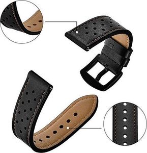 Alogy Pasek leather band Watch Active 2 (20mm) Czarny 5