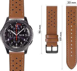 Alogy Pasek leather band Watch Active 2 (20mm) Brązowy 3