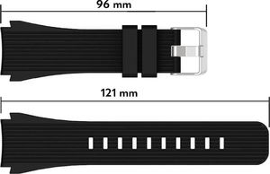 Alogy Pasek sportowy Guma do Samsung Gear S3 / watch 46mm czarny (22mm) + Szkło uniwersalny 5