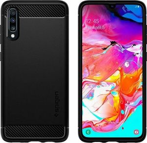 Spigen Etui Spigen Rugged Armor do Samsung Galaxy A70/A70S Matte Black + folia alogy uniwersalny 3