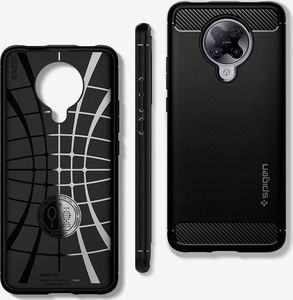 Spigen Etui Spigen Rugged Armor do Xiaomi Poco F2 Pro/Redmi K30 Pro Matte Black + Szkło Alogy uniwersalny 6