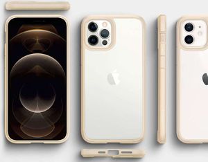 Spigen Etui Spigen Ultra Hybrid do Apple iPhone 12/ 12 Pro 6.1 Sand Beige + Szkło Alogy uniwersalny 10