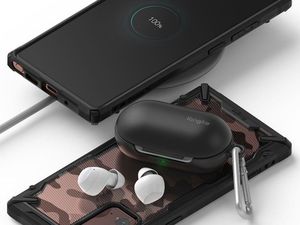 Ringke Etui Ringke Fusion X do Samsung Galaxy Note 20 Camo Black + Szkło Alogy Full uniwersalny 4