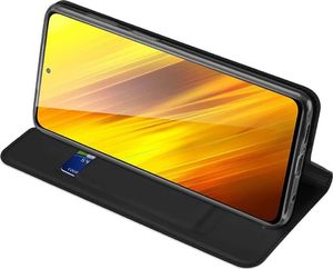 Dux Ducis Etui ochronne Dux Ducis Skin do Xiaomi Poco X3 NFC Czarne + Szkło 3mk uniwersalny 2