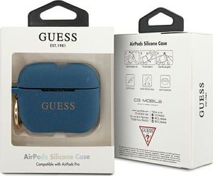 Guess Etui ochronne GUACAPSILGLBL Silicone Glitter do AirPods Pro granatowe 3