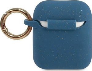 Guess Etui ochronne GUACCSILGLBL Silicone Glitter do AirPods 1/2 granatowe 2